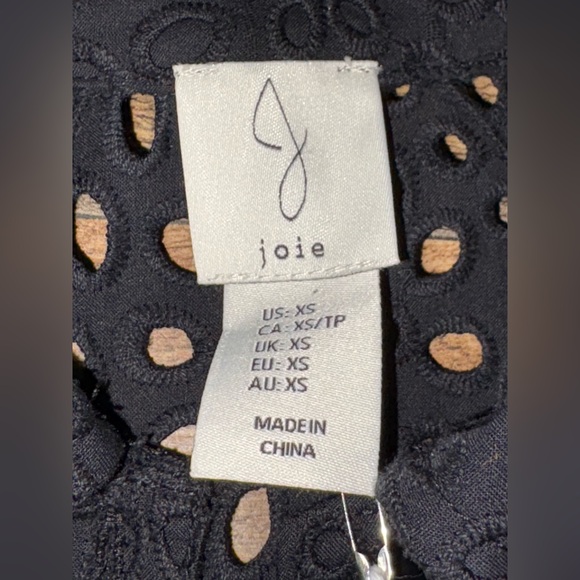 Joie Black Eyelet Button-Down Blouse | XS | New With Tags - Picture 6 of 9